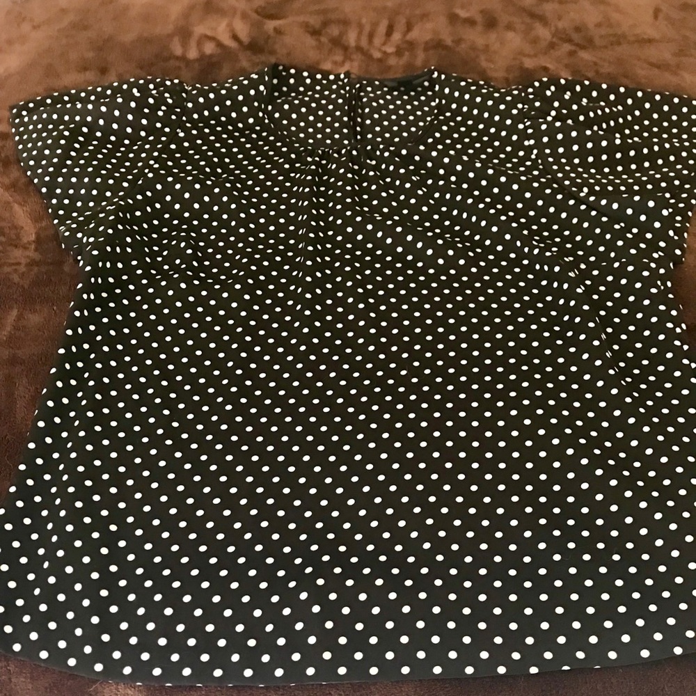 J. Crew Black Polka Dot Blouse